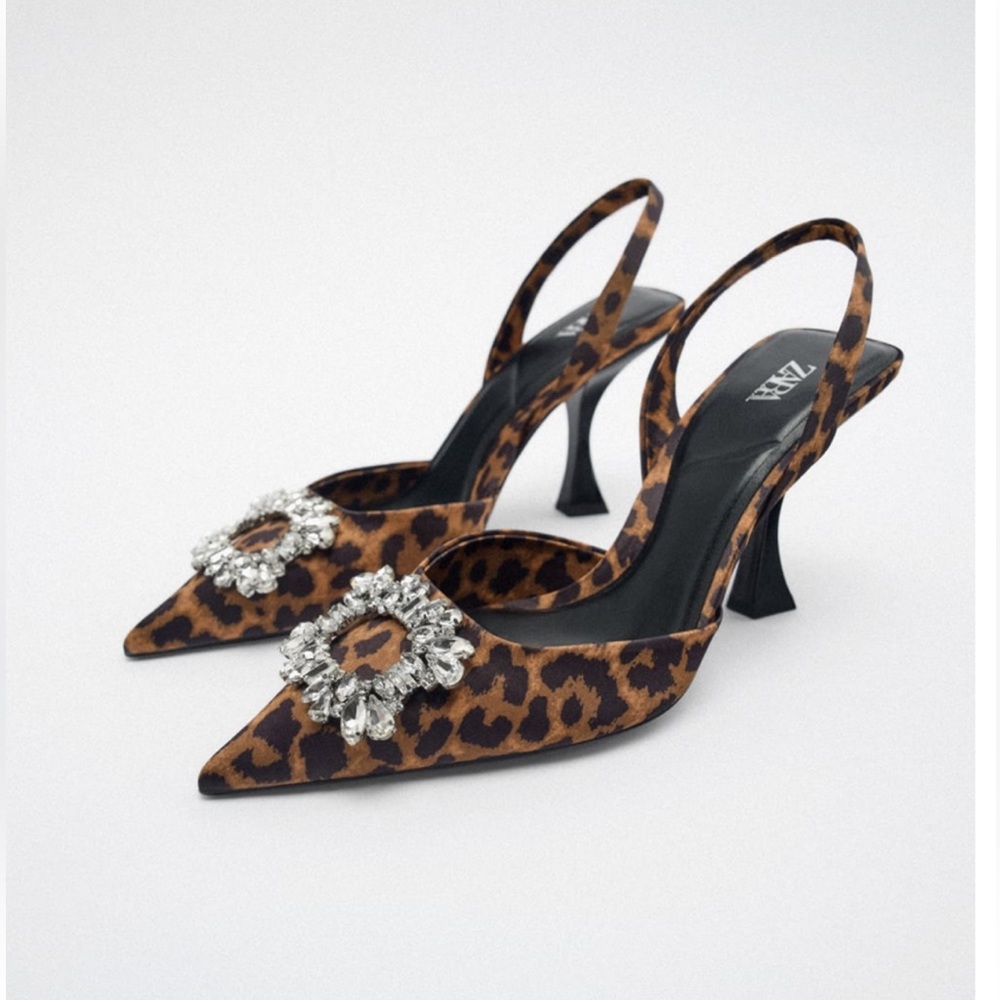 Zara Embellished Slingback Heel - Size 8 (Fit like a 8.5/9)